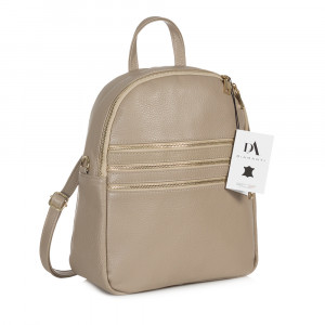 Rucsac din piele naturala, model DiAmanti Salvo Taupe Chiaro